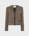 Cropped Wool Blend Boucle Jacket, Black Cream Glitter | Really Wild | Flatshot One

