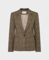 Carlton Checked Single Breasted Wool Jacket, Fawn Slate Prince of Wales | Really Wild | Flatshot One

