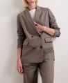 Chelsea Double Breasted Wool Jacket, Taupe | Really Wild | Model Image Three
