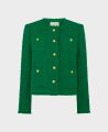 Cropped Boucle Wool Jacket, Emerald Green | Really Wild | Flatshot One
