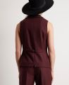 Drewbury Fitted Wool Waistcoat, Dark Cherry | Really Wild | Model Image Two