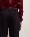 Straight Leg Wool Blend Trousers, Black | Really Wild | Model Detail