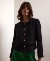 Cropped Braided Boucle Jacket, Black Sparkle | Really Wild | Model Image Two