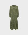Liberty Print Silk Pleated Dress, Green Leaves | Really Wild | Flatshot One
