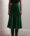 Satin Midi Slip Silk Skirt, Emerald Green | Really Wild | Model Image One