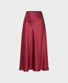 Satin Midi Slip Silk Skirt, Burgundy | Really Wild | Flatshot One