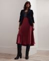 Satin Midi Slip Silk Skirt, Burgundy | Really Wild | Model Image Four