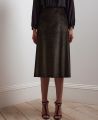 Sparkle Velvet Midi Skirt, Shimmer Velvet | Really Wild | Model Front Close Up