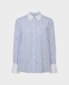 Longsleeve Pinstripe Cotton Shirt, Blue Pinstripe | Really Wild | Flatshot One 

