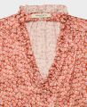 Liberty Print Silk V-neck Frill Blouse, Orange Pink Floral | Really Wild | Flatshot Two