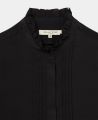 Pintuck Frill Collar Silk Blouse, Black | Really Wild | Flatshot Two