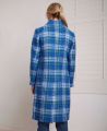 Boucle Check Wool and Mohair Coat, Gentian Blue | Really Wild | Model Image Three