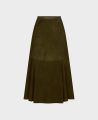 Suede Flippy Skirt, Khaki | Really Wild Clothing | Flat Lay