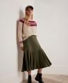 Suede Flippy Skirt, Khaki | Really Wild Clothing | Model Edit