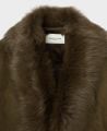 Shearling Fur Trim Coat, Olive | Really Wild | Detail