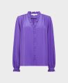 Liberty Silk V-Neck Frill Blouse, Purple | Really Wild | Flatshot One