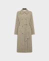 Belted Houndstooth Check Wool Coat, Taupe Dogtooth |    Tweed Coat | Really Wild | Flat Lay