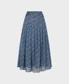 Liberty Print Silk Pleated Skirt, Winter Berry | Really Wild | Flat Lay