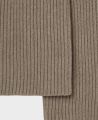 Cashmere Mix Ribbed High Neck Jumper, Taupe | Really Wild | Detail