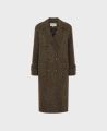 Hilliard Double Breasted Herringbone Tweed Coat, Brown Herringbone | Tweed Coat | Really Wild Clothing | Flat lay