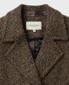 Hilliard Double Breasted Herringbone Tweed Coat, Brown Herringbone | Tweed Coat | Really Wild Clothing Collar Detail