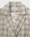 Savoy Cotton Blend Jacket, Cream Navy Check | Really Wild Clothing | Detail