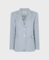 Egerton Linen Blend Jacket, Blue Cream Check | Really Wild Clothing | Flat lay