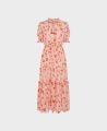 Shrimpton Silk Maxi Dress, Coral Pink | Really Wild Clothing | Flat lay