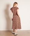 Rae Floral Print Viscose Midi Dress, Brown Pink | Really Wild Clothing | Model Back