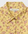 Cotton Silk Blend Classic Shirt, Yellow | Really Wild Clothing | Detail