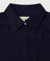 Pintuck Collared Silk Blouse, Navy | Really Wild Clothing | Detail