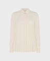 Pintuck Placket Detail Silk Shirt, Cream | Really Wild Clothing | Flat lay