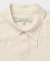 Pintuck Placket Detail Silk Shirt, Cream | Really Wild Clothing | Detail