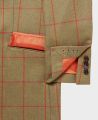 Archer Jacket in Moss Claret Orange | Really Wild Clothing | Jacket | Detail of Orange lining 