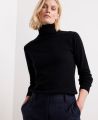 Cashmere Roll Neck Jumper, Black | Knitwear | Really Wild | Model Image