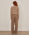 Rosemont Cotton Wool Blend Straight Leg Trouser, Brown | Really Wild Clothing | Model Front