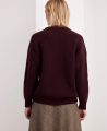 Cashmere Mix Ribbed Crew Neck Jumper in Burgundy | Really wild Clothing | Knitwear | Model Back Image
