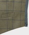 Collarless Waistcoat in Ivy Navy | Really Wild Clothing | Waistcoat | Detail of fabric and pocket
