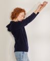 Fuller Cashmere Blend Hoodie, Navy | Really Wild Clothing | Model Side