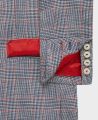 Harrington Coat in Navy Red Check | Really Wild Clothing | Coats | Detail on lining 
