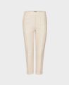 Linen Blend Cropped Turn up Trousers in Ivory Linen | Really Wild Clothing | Trousers | Front image 