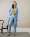 Turn Up Trousers in Blue Bell Linen | Really Wild Clothing | Trousers | Studio image 