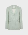 Egerton Cotton Silk Blend Houndstooth Jacket, Duck Egg | Really Wild Clothing | Flatley