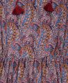 Sleeveless Boho Dress Blue Paisley | Really wild clothing | Dresses | Detail on the fabric 