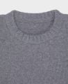 Relaxed Cashmere Mix Crew Neck Jumper Grey | Really wild clothing | Knitwear | Detail on the collar 