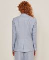 Egerton Linen Blend Jacket, Blue Cream Check | Really Wild Clothing | Model Back