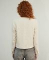 Charlotte Cotton Blend Boucle Short Jacket, Cream | Really Wild Clothing | Model Back