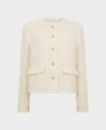 Charlotte Cotton Blend Boucle Short Jacket, Cream | Really Wild Clothing | Flat Lay
