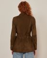 Clifford Suede Belted Jacket, Khaki | Really Wild Clothing | Back Model