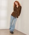Clifford Suede Belted Jacket, Khaki | Really Wild Clothing | Model Full Image